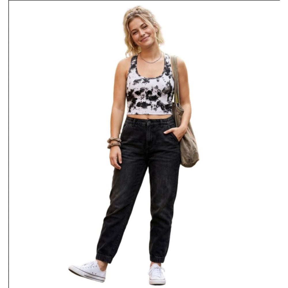 Women's Evolution and Creation Black White Tie-Dye Racerback Tank Top M